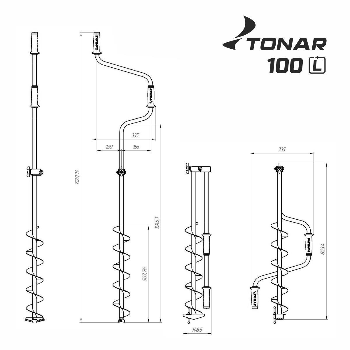 Ледобур Тонар ЛР-100Д левое вращение LK-100LD2