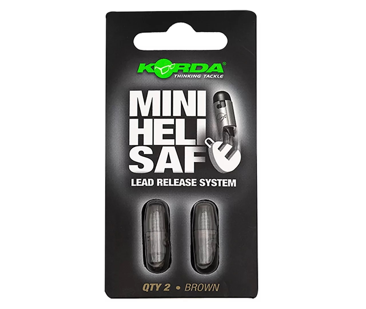 Безопасные клипсы для грузил Мини Коричневые Korda (Корда) - Safe Heli Mini Brown, 2 шт2