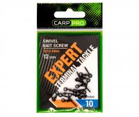 Винт для крепления насадки с вертлюгом и кольцом 12 мм Carp Pro (Карп Про) - Expert Swivel Bait Screw WIth Ring, 10 шт