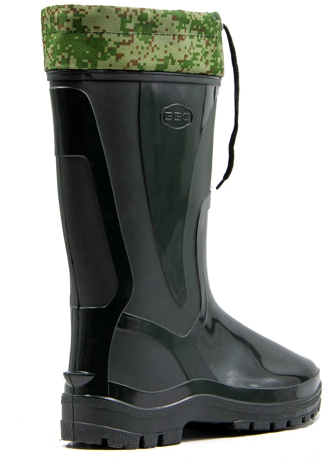 Сапоги мужские резиновые с манжетой (Зеленый, ПВХ)2