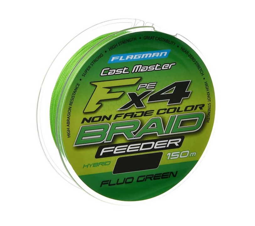 FLAGMAN Шнур Cast Master Feeder Braid F4 150м Fluo Green 2