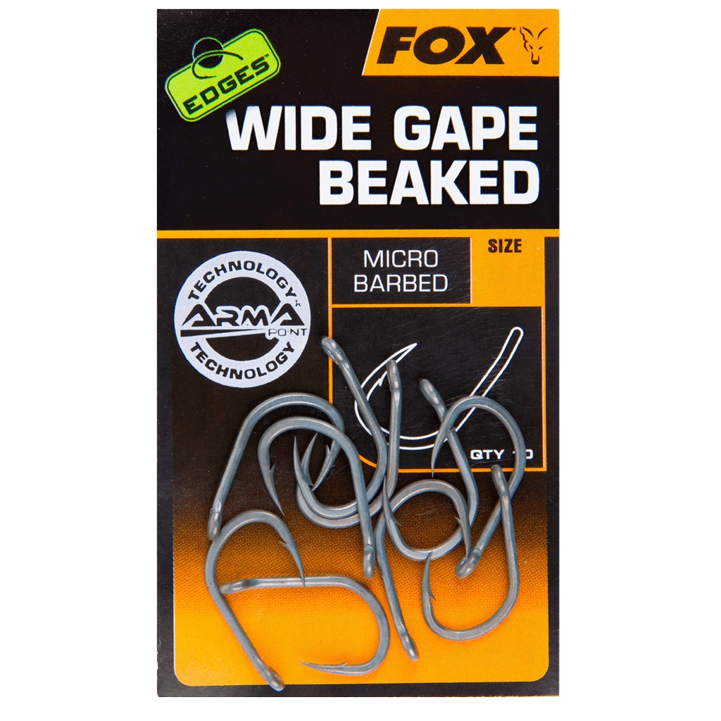 FOX крючки с широким зевом и загнутым жалом EDGES Wide Gape Beaked