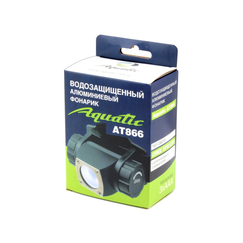 ВОДОЗАЩИЩЕННЫЙ АЛЮМИНИЕВЫЙ ФОНАРИК AQUATIC AT866 1