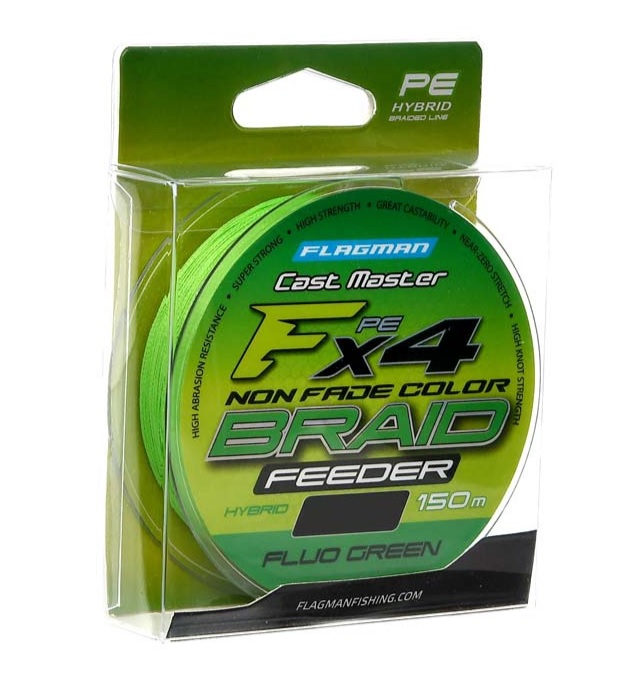 FLAGMAN Шнур Cast Master Feeder Braid F4 150м Fluo Green 1