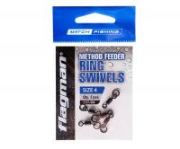 FLAGMAN Вертлюжок с кольцом Flat Feeder Rings Swivels №4 5шт