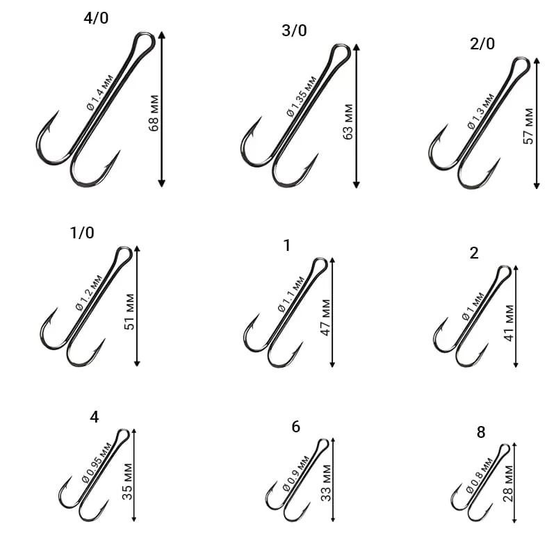 Двойной крючок Crazy Fish Long Tail Double Hook 1