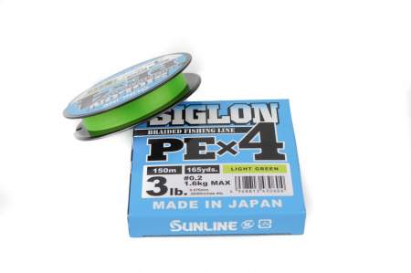 Шнур плетеный Sunline SIGLON PE×4 150м (Light Green) 